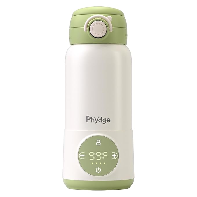 Portable Bottle Warmer for Travel, 15oz Capacity Portable Milk Warmer for Baby, Formula, Breast Milk & Water, On The Go Bottle Warmer with Long Battery Life, Even Heating, Precise Temperature Control