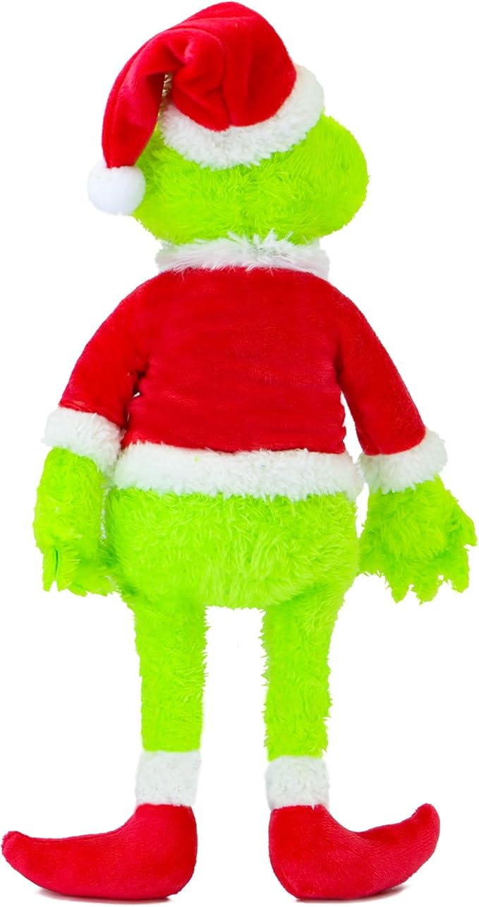 11.8-Inch Green Christmas Plush Toy, Mischievous Holiday Figure Who Loves Stealing Gifts, Perfect for Kids, Cute Christmas Decoration for Homes and Trees