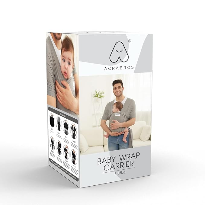 Acrabros Baby Wrap Carrier,Hands Free Baby Carrier Sling,Lightweight,Breathable,Softness,Perfect for Newborn Infants and Babies Shower Gift,Pink