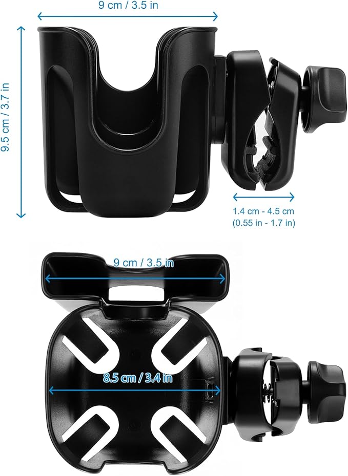 Accmor Stroller Cup Holder with Phone Holder, Bike Cup Holder, Universal Cup Holder for Uppababy Nuna Doona Strollers, 2-in-1 Cup Phone Holder for Stroller, Bike, Wheelchair, Walker, Scooter