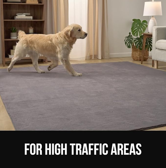 GORILLA GRIP Ultra Soft Washable Area Rug, 6x9, Stain and Slip Resistant Plush Thick Carpet for Bedroom Living Room, No Shed Floor Rugs, Pet Friendly, Dorm Essentials, Kids Nursery Home Decor, Ivory