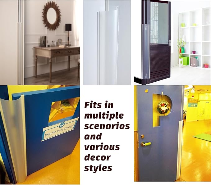 2PCS Child Proofing Door Finger Pinch Protector Clear Door Jam Shield for Child Safety Finger Pinch Guard Hinge Protectors for Kids/Pet