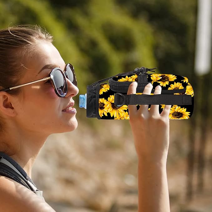 icolor Water Bottle Carrier Bag with Strap 25/32/40 oz Crossbody Bottle Holder with Phone Pocket Sling Sleeve Insulated Neoprene Water Bottle Pouch for Walking Travelling