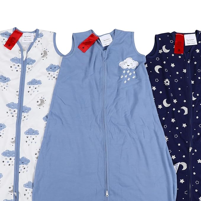 Yoofoss Baby Sleep Sack 12-18 Months Baby Wearable Blanket 100% Organic Cotton 2-Way Zipper TOG 0.5 Toddler Sleeping Sack 3 Pack, Lightweight Sleep Sacks for Babies