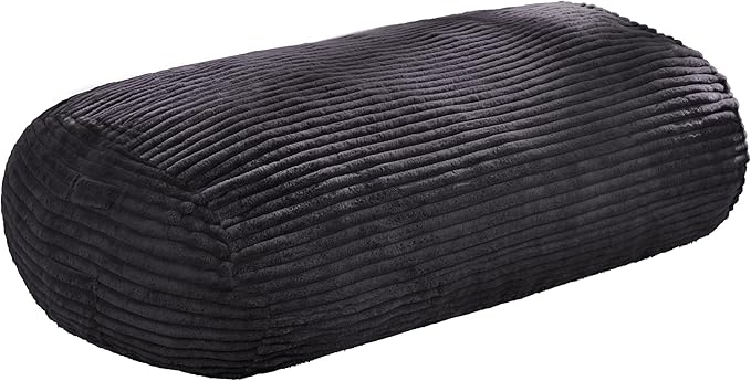 Hobestluk 5FT Bean Bag Chairs Adult Bean Bag with Portable Handle Comfy Large Bean Bag Lounge Chair with Removable Cover for Living Room Bedroom (Stripe Dark Grey, 5FT)