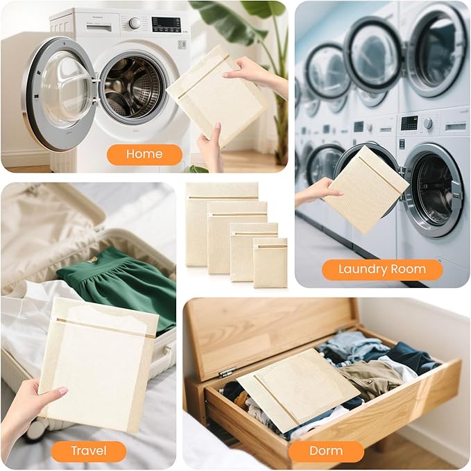 4Pcs Large Cotton Mesh Laundry Bags for Delicates,Breathable Mesh Garment Bag for Washing Machine,Travel Wash Bags with Zipper for Bras,Underwear,Socks,Clothes,Laundry Dorm Room Essentials(XL)