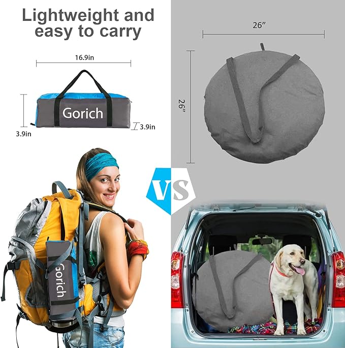 Gorich Beach Tent Sun Shelter for 3/4-5/6-7/8-10 Person with UPF 50+ UV Protection, Lightweight & Easy Setup Beach Shade Canopy, Portable Beach Shade Tent Beach Cabana