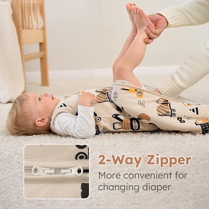 Yoofoss Baby Sleep Sack 12-18 Months, 1.5 Tog Baby Wearable Blanket with 2-Way Zipper, 100% Cotton Organic Fabric Winter Infant Sleeping Sack, Warm Soft Comfy