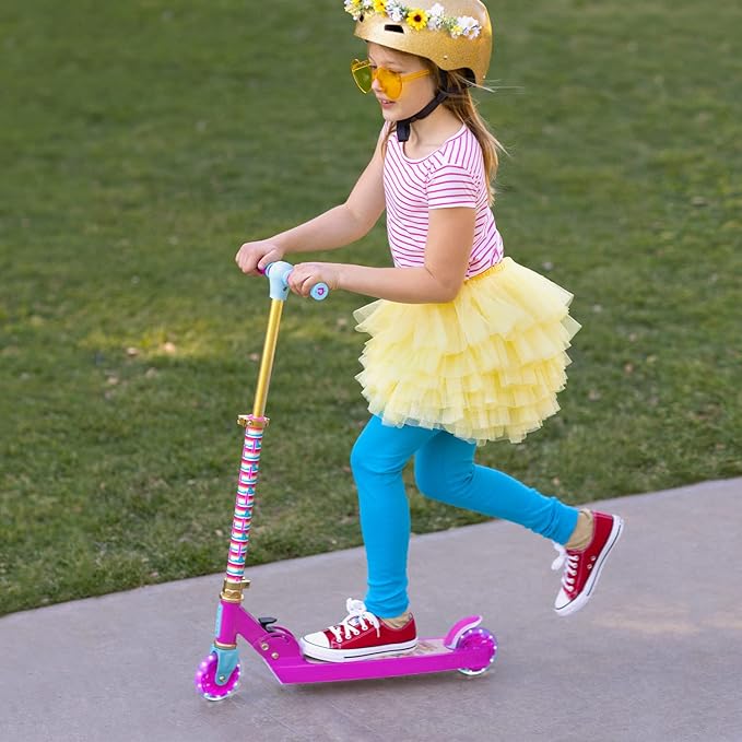 Jetson Character Kids Kick Scooter, LED Lights on Stem & Light-Up Wheels, Lightweight Frame, Height-Adjustable Handlebar, Lean-to-Steer System, Easy-Fold Mechanism