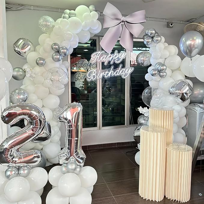 140pcs White Round Balloons Different Sizes 18 12 10 5 Inch Latex Balloons for Arch Decoration Party Balloon Kit for Graduation Birthday Party Wedding Balloon Baby Shower Decoration