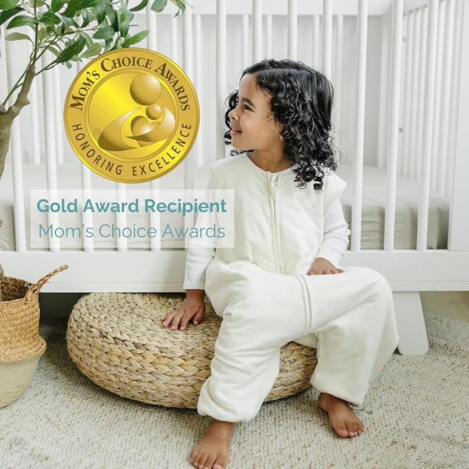 Tealbee Dreamsuit: Toddler Sleep Sack with Feet 3T 4T - 1.2 TOG All Season Baby Wearable Blanket for Walkers - Rayon made from Bamboo, Organic Cotton Sleep Bag - Undyed