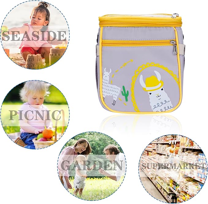 Baby Stroller Organizer Bag,Small Diaper Bag - Universal Stroller Organizer With Insulated Cup Holder,Pocket With Baby Wipes Dispenser,Adjustable Shoulder Strap(Grey)