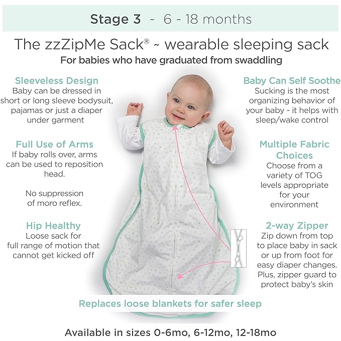 Amazing Baby Cotton Muslin Sleeping Sack, For Baby Girl, Wearable Blanket with 2-way Zipper, Springfield, Pink, Medium (6-12 Month)