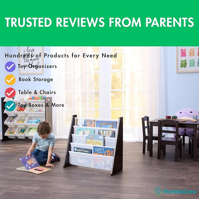 Humble Crew Supersized Toy Storage Organizer with 16 Removable Bins, Espresso/White – Large Toy Storage for Toddlers Ideal for Kids' Rooms, Playrooms, and Nurseries - Modern Toy Bins for Kids