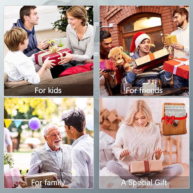 Kalimba Thumb Piano,YUNDIE Portable 21 Keys Mbira Finger Piano with Tune Hammer and Study Instruction,Musical Instruments Gift for Kid Adult Beginners Professional(Brown)