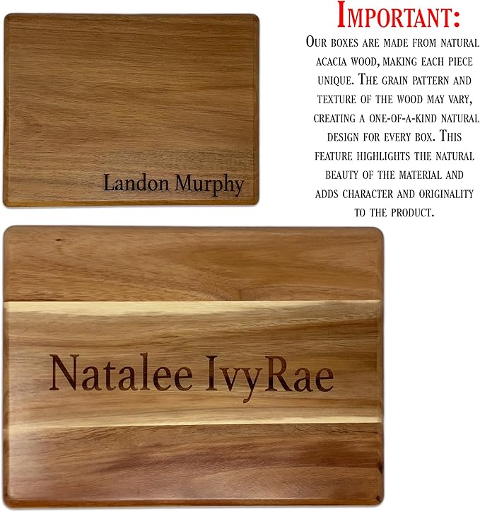 Graduation Boxes 2025 - Personalized Graduation Gifts for Him Her, Engravable High School Memory Box Organizer Boys Girls, Memorabilia Time Capsule, Wood Keepsake Chest Congrats Grad, 11.5x8.5x5.5 in