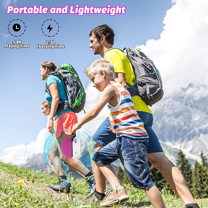 goopow Mini Karaoke Machine Speaker for Kids Adults, Portable Bluetooth Microphone Song Toys with LED Light, Best Chritmas Birthday Festival Gift for 3 4 5 6 7 8+ Year Old Girls Boys (Hotpink-2MIC)