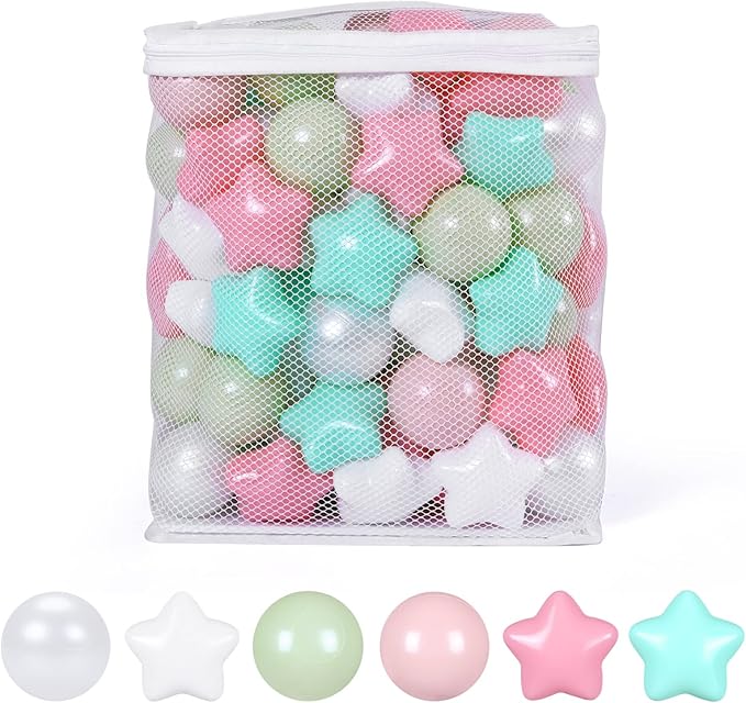 GOGOSO Ball Pits Balls for Toddlers Pack of 50 100 200 Plastics Shape Ball Non-Phthalate Non-BPA Non-Toxic 2.2-Inch Crush Proof Play Balls