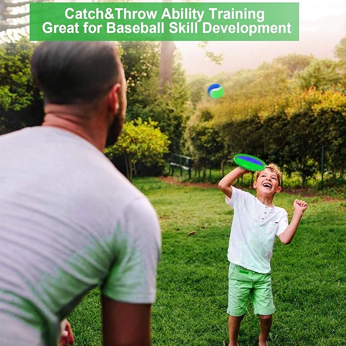 Jalunth Ball Catch Set Game Toss Paddle - Beach Toys Back Yard Outdoor Pool Games Backyard Target Throw Sticky Mitts Set Age 3 4 5 6 7 8 9 10 11 12 Years Old Boys Girls Kids Easter Gifts Pink 2 Pack