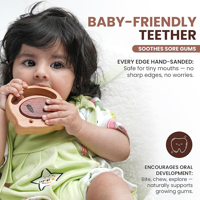 100% Wooden Baby Toy | No Paint, No Plastic | Eco-Friendly Rattle for 0ā6 Months