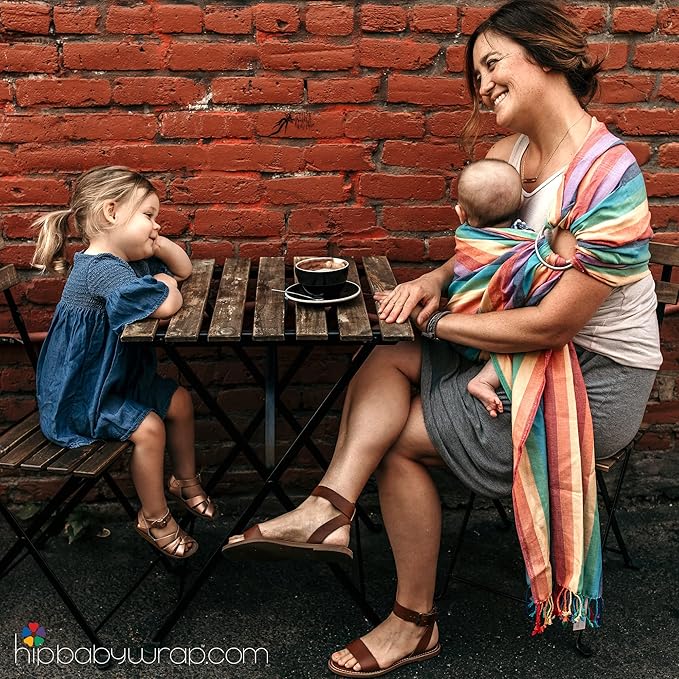 Hip Baby Wrap Ring Sling Baby Carrier for Infants and Toddlers - Beautiful, 100% Soft Cotton Baby Wraps Carrier for Babies 8-35 lbs - Perfect Baby Shower Gifts Moms and Dads - Nursing Cover (Stone)