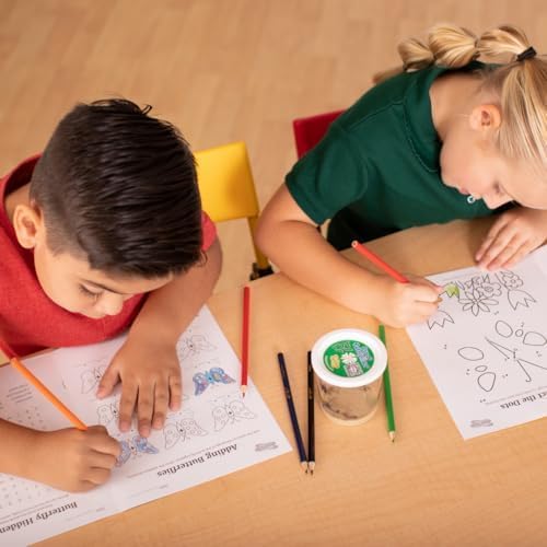 Insect Lore Butterfly Garden with Live Cup of Caterpillars | English and Spanish STEM Activity Journals | 5 Painted Lady Butterfly Baby Caterpillars and Mesh Habitat