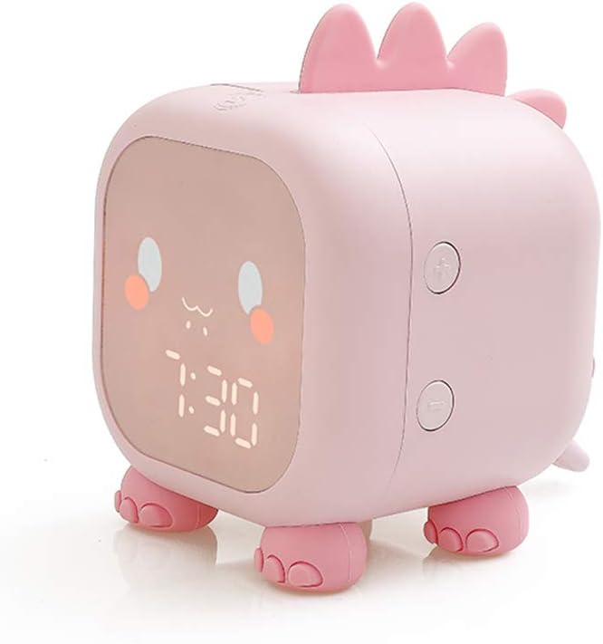 Alarm Clock Kids Dinosaur Alarm Clocks Girls Pink Digital Alarm Clock for Kids Girl Children with Night Light