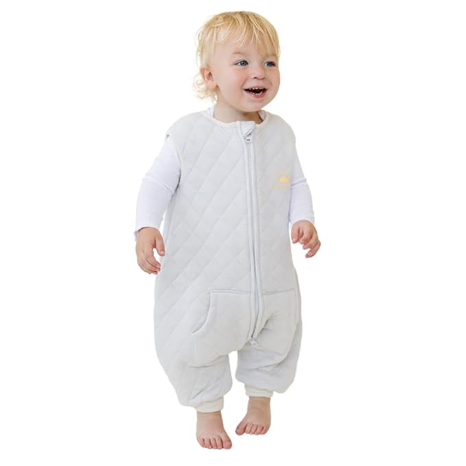 Tealbee Dreamsuit: Toddler Sleep Sack with Feet 12-18 months, 18-24 months - 1.2 TOG All Season Baby Wearable Blanket for Walkers - Rayon made from Bamboo, Organic Cotton Sleep Bag (12m-2T) - Sunshine