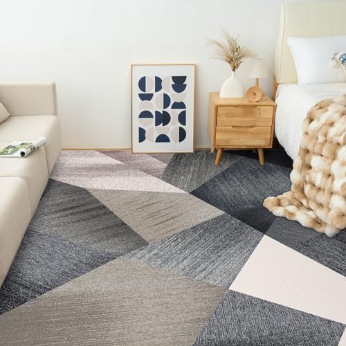 HOMFINE Washable Modern Area Rug - Geometric Style 9x12 Rugs for Living Room, Bedroom, Machine Washable Rug Soft Non Slip Non Shedding Area Rug - Green, 9'x12'