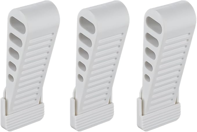 JQK Rubber Door Stopper Wedge, White 3 Pack Soft TPR Premium Door Stops for Bottom of Heavy Duty Door on Tile, Concrete, Carpet, Wooden Floor, DSB61-WH-P3