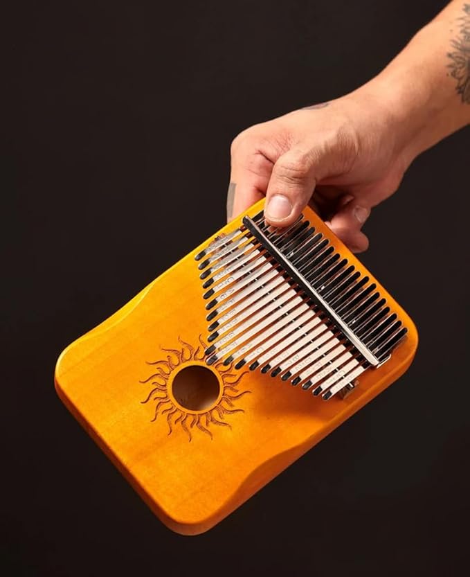 Kalimba Thumb Piano, 21 Keys, Musical Instruments Gift Set with Tune Hammer, Music Book, Carrying Bag