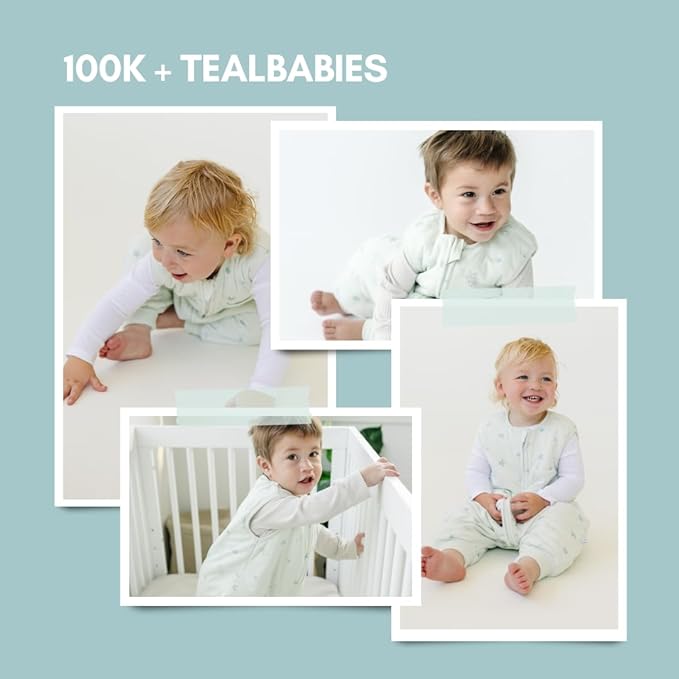 Tealbee Dreamsuit: Toddler Sleep Sack with Feet 2T 3T - 1.5 TOG Winter Baby Wearable Blanket for Walkers - Rayon made from Bamboo, Organic Cotton Sleep Bag - Seashell