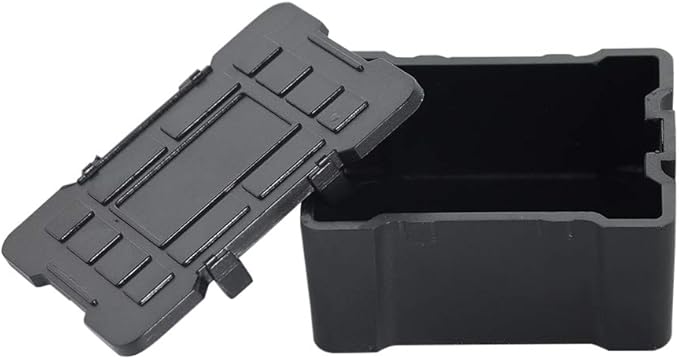 5PS Plastic RC Mini Tool Set/Fishing Box/Medical Chest/Refrigerator/Fuel Tank/Tool Case Compatible with traxxas TRX4 Axial SCX10 1/10 1/8 RC Crawler Climbing Car Simulation Decoration-Black