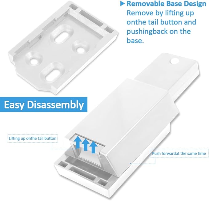 Heavy Duty Push to Open Door Latch, 5 Pack White Magnetic Push Latches, Hidden Push Touch Latch Hardware for Push to Open Cabinet, Magnetic Door Catch for Cabinet Drawer Wardrobe Kitchen Door