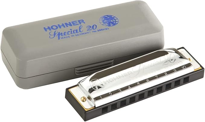 Hohner Special 20 Harmonica - Key of F Sharp Bundle with Case, Pouch, Online Manual, and Austin Bazaar Polishing Cloth