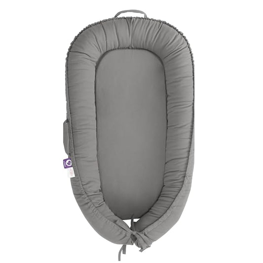 Infant Lounger, Baby Nest Cover for Baby Girls & Boys, Newborn Essentials for Baby 0-18 Months, 100% Cotton Breathable (Slate_Gray)