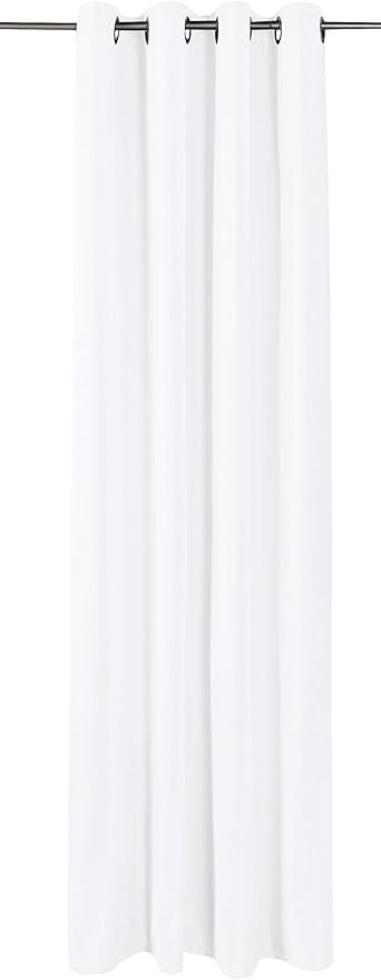 Amazon Basics Room Darkening Blackout Window Curtains 2 Panels with Grommets, for Living Room and Bedroom, 52 x 84 inches, White