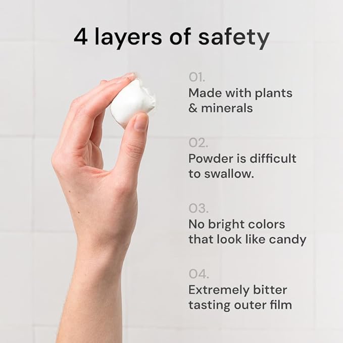 Grab Green Newborn Baby Laundry Detergent Pods, 60 Loads, Fragrance Free, Mineral Based, Non-Toxic, Stain Remover