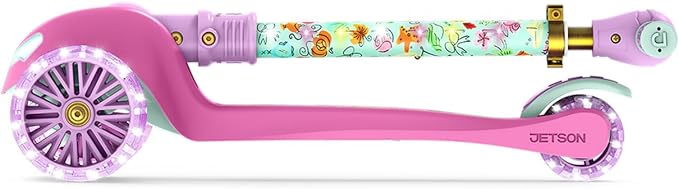 Jetson Character Kids Kick Scooter, LED Lights on Stem & Light-Up Wheels, Lightweight Frame, Height-Adjustable Handlebar, Lean-to-Steer System, Easy-Fold Mechanism