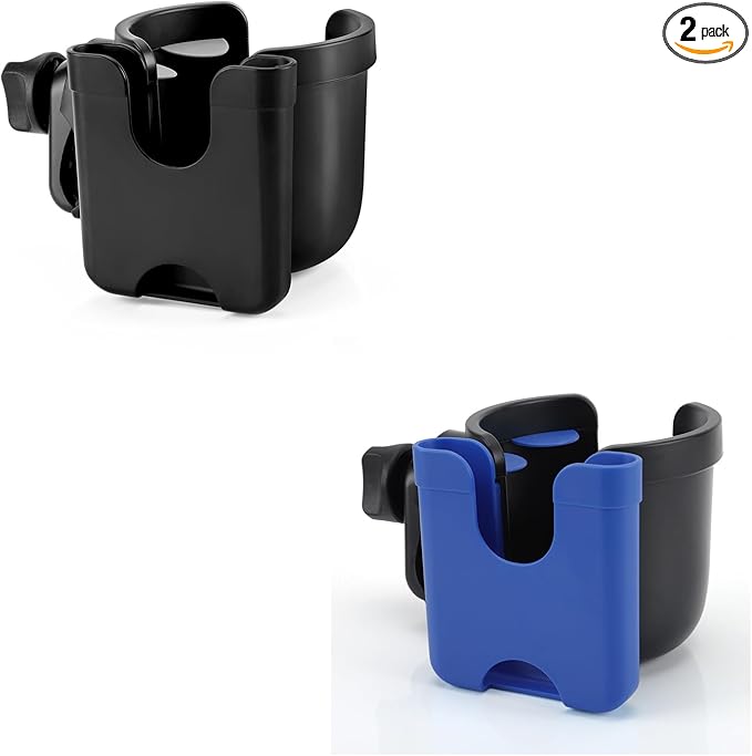 Accmor Stroller Cup Holder with Phone Holder, Bike Cup Holder, Universal Cup Holder for Uppababy Nuna Doona Strollers, 2-in-1 Cup Phone Holder for Stroller, Bike, Wheelchair, Walker, Scooter