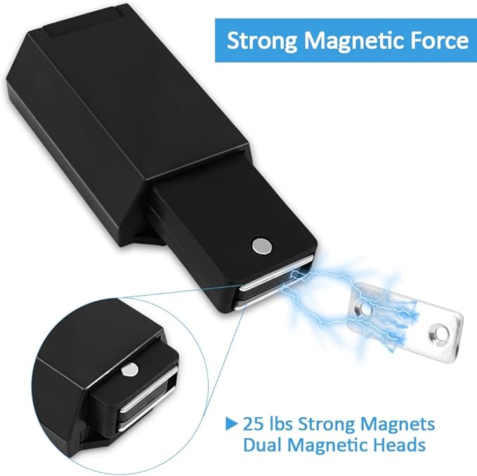 Heavy Duty Push to Open Door Latch, 10 Pack Black Magnetic Push Latches, Hidden Push Touch Latch Hardware for Push to Open Cabinet, Magnetic Door Catch for Drawer Wardrobe Door