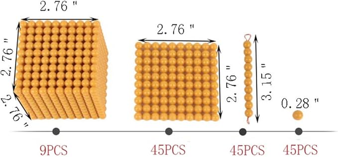 Kghios Montessori Golden Beads Materials Decimal System Bank Game Montessori Math Toys Mathematics Teaching Aids Materials Baby Preschool Education Toys