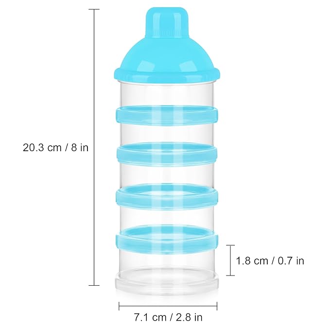 Accmor Formula Dispenser On The Go, 5 Compartments Stackable Formula Container for Travel, Baby Milk Powder Kids Snack Container, BPA Free