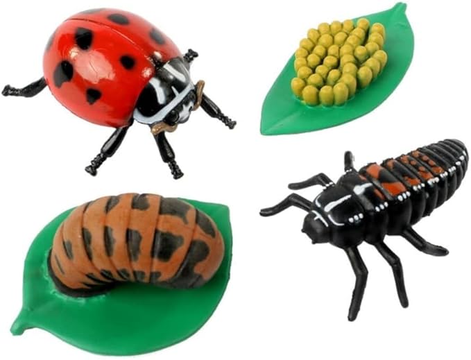 Insect Lore Bug Camp Bundle - Butterfly Kit with 5 Live Caterpillars, Ladybug Land with 1 Tube Live Larvae, Ant Mountain with 1 Tube Live Western Harvester Ants - Bonus Life Cycle Figurines & More