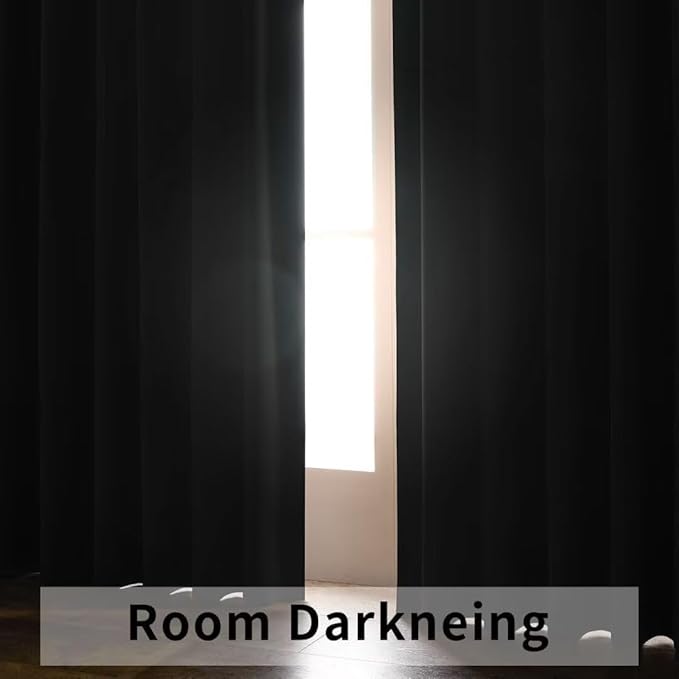 Joydeco Blackout Curtains 84 Inch Length 2 Panels Set, Thermal Insulated Black Out Curtains for Bedroom, Room Darkening Drapes for Living Room Window (W52 x L84 Inch, Dark Grey)