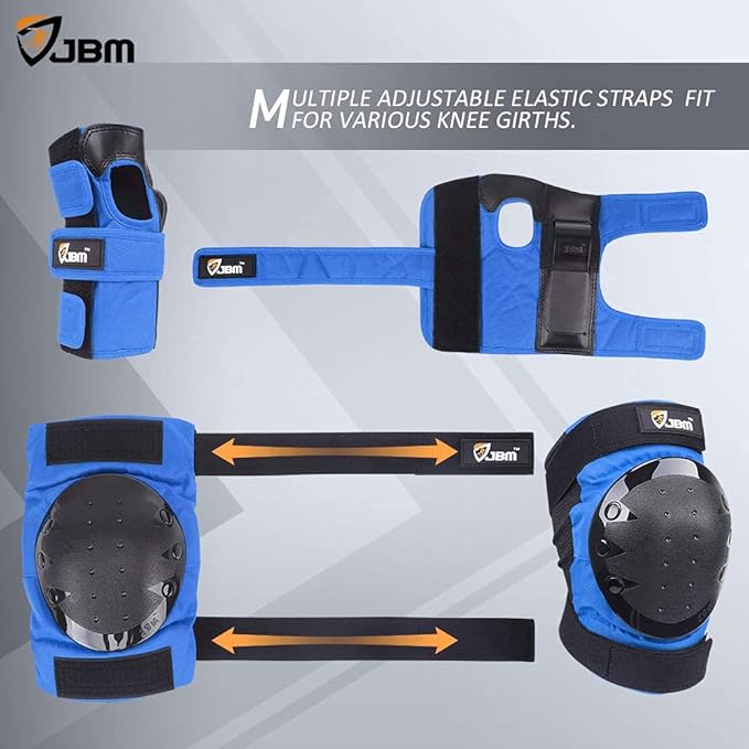 JBM Adult & Kids Knee Pads Elbow Pads and Wrist Guards for Inline Skating, Roller Skating, Skateboarding, Scootering