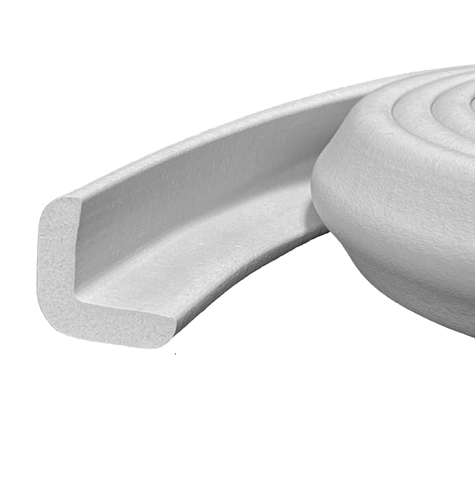 Kidkusion Baby Proof Edge Guards for Safety | Made in The USA | 24 Feet | Off White | Edge Protectors for Furniture, Tables, Fireplaces | Heavy Duty Tape Included
