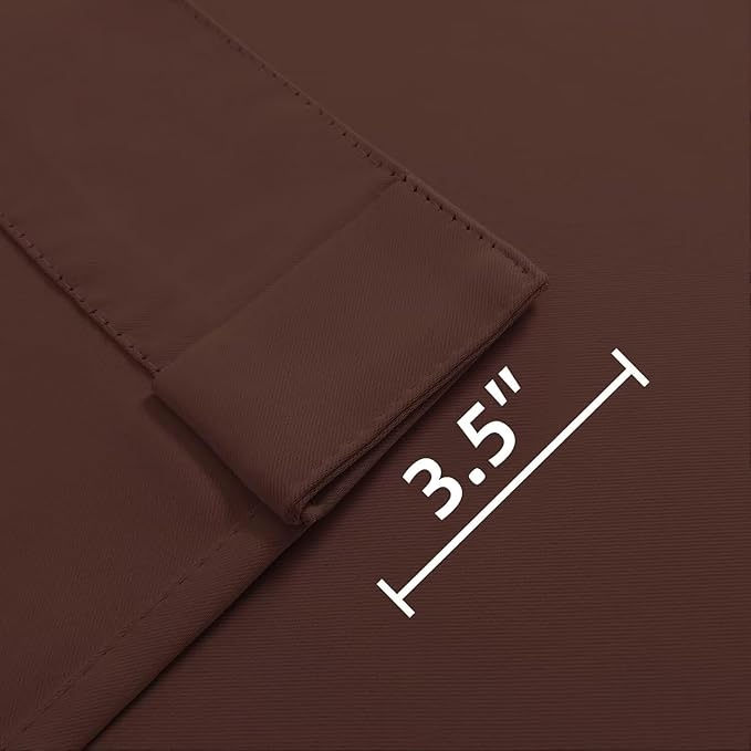 Joydeco 72 Inch Blackout Curtains for Bedroom, Thermal Insulated Black Out Curtains, Room Darkening Drapes for Living Room Window Rod Pocket Back Tab (W52 x L72 Inch, Chocolate)