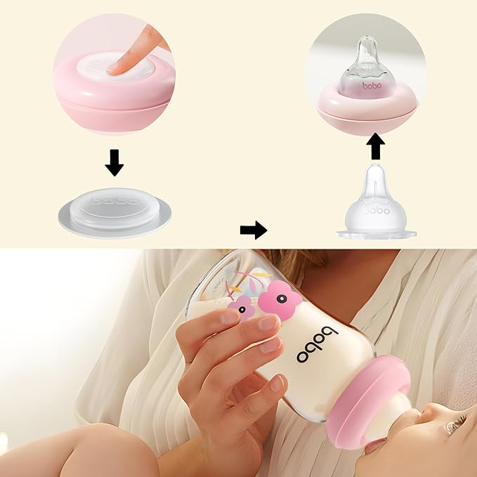 YOHKOH Glass Breast Milk Storage Bottles - 100% Leak-Proof, BPA-Free Breastmilk Storage Containers, Freezer & Dishwasher Safe, Ideal for Nursing Mothers (Multicolor, 5.4oz (Pack of 6))