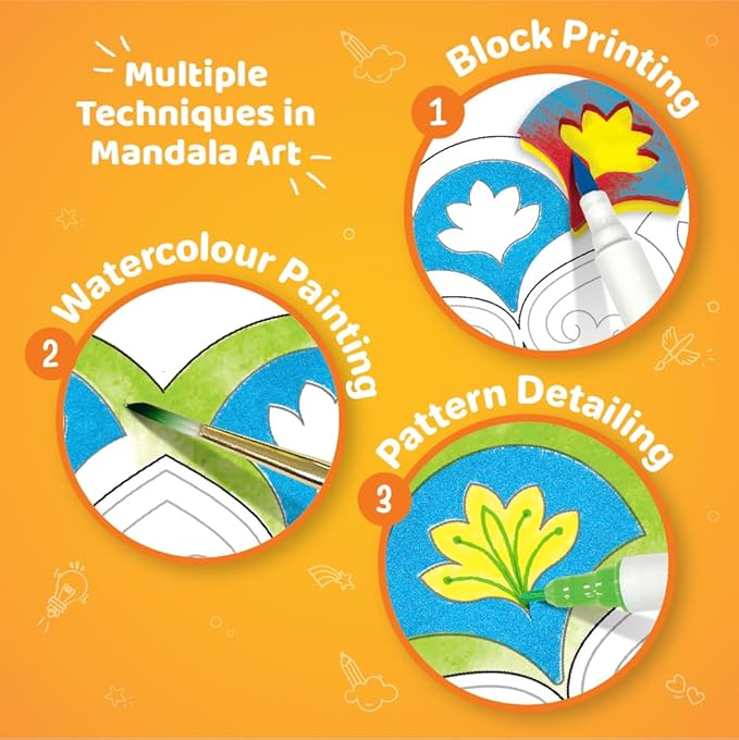 Imagimake Mandala Art Kit | Watercolor Paint Set | 12 Exciting Mandala Projects in Arts and Crafts for Kids Ages 8-12-14-16 | Craft Kits for Adults & Kids | 8 Year Old Girl Birthday Gifts